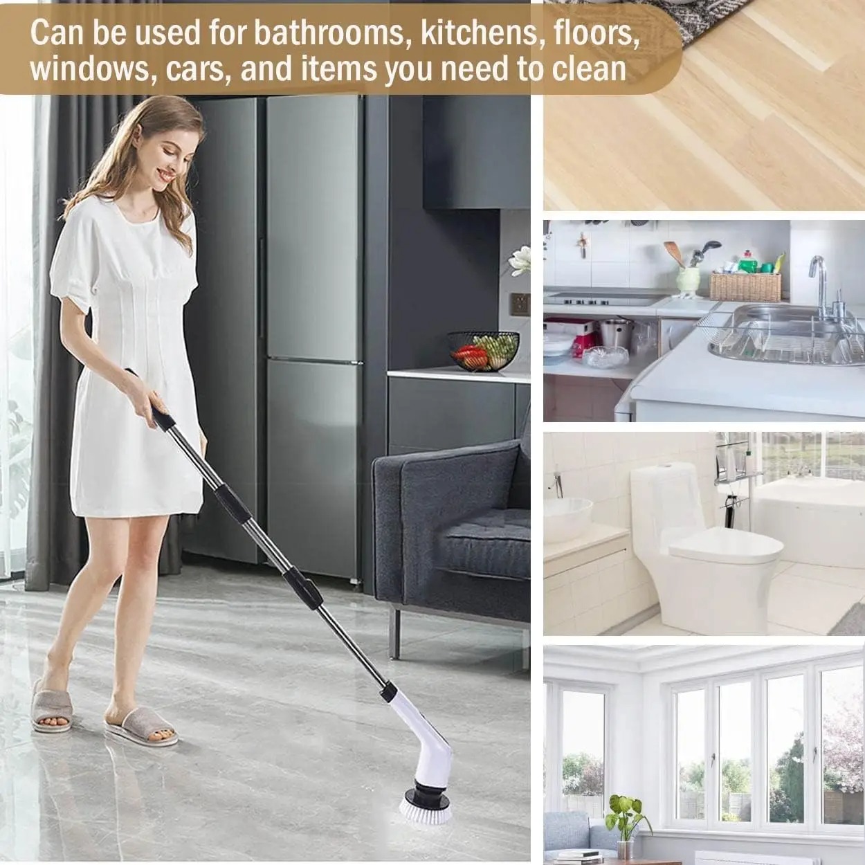 強力なコードレス電動スピンスクラバー、多目的クリーニングブラ - Home Bathroom Cleaning Machine のレビューと価格