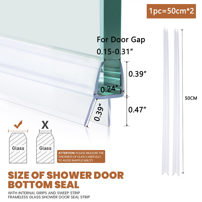 シャワードア底部シール 4-6 ミリメートルギャップ 50  - Bathroom Home Improvement のレビューと価格