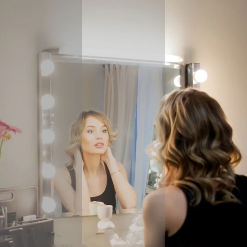 LEDミラー化粧鏡、ライト付き、3色調光可能なバニティライト - Bathroom Mirror Led のレビューと価格