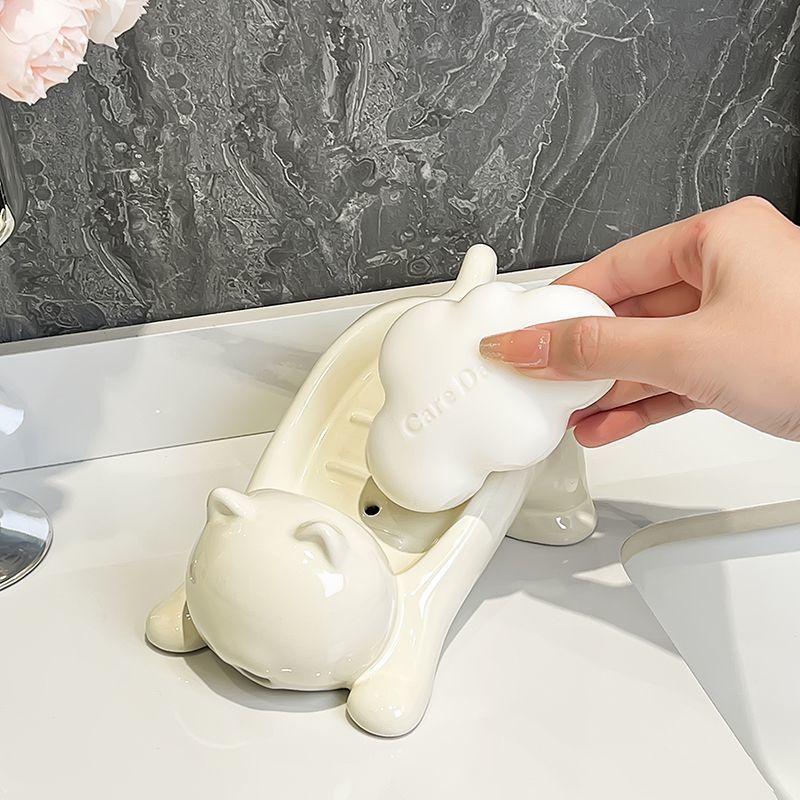かわいい猫の形をした石鹸置き、滑らかなプラスチック製トイレ石 - Home Creation Bathroom のレビューと価格