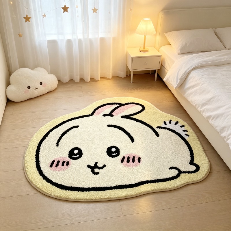 チイカワ漫画ラグ アニメハチワレウサギ ぬいぐるみフロアマッ - Home Bathroom Rugs のレビューと価格
