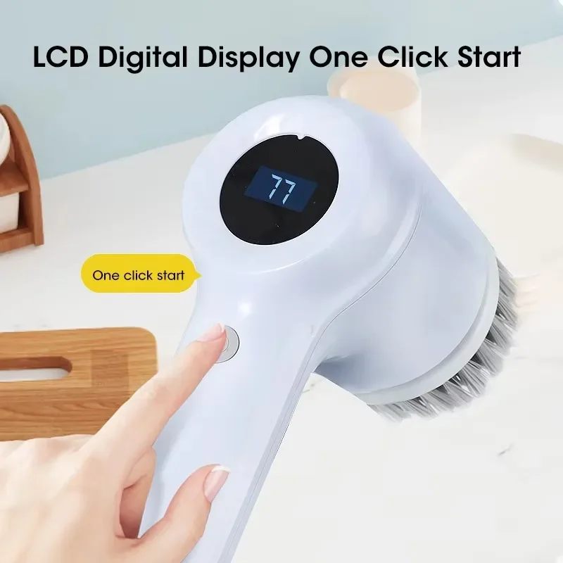 新しいコードレススピンスクラバー、電動充電式、5 in 1ブ - Home Bathroom Cleaning Machine のレビューと価格