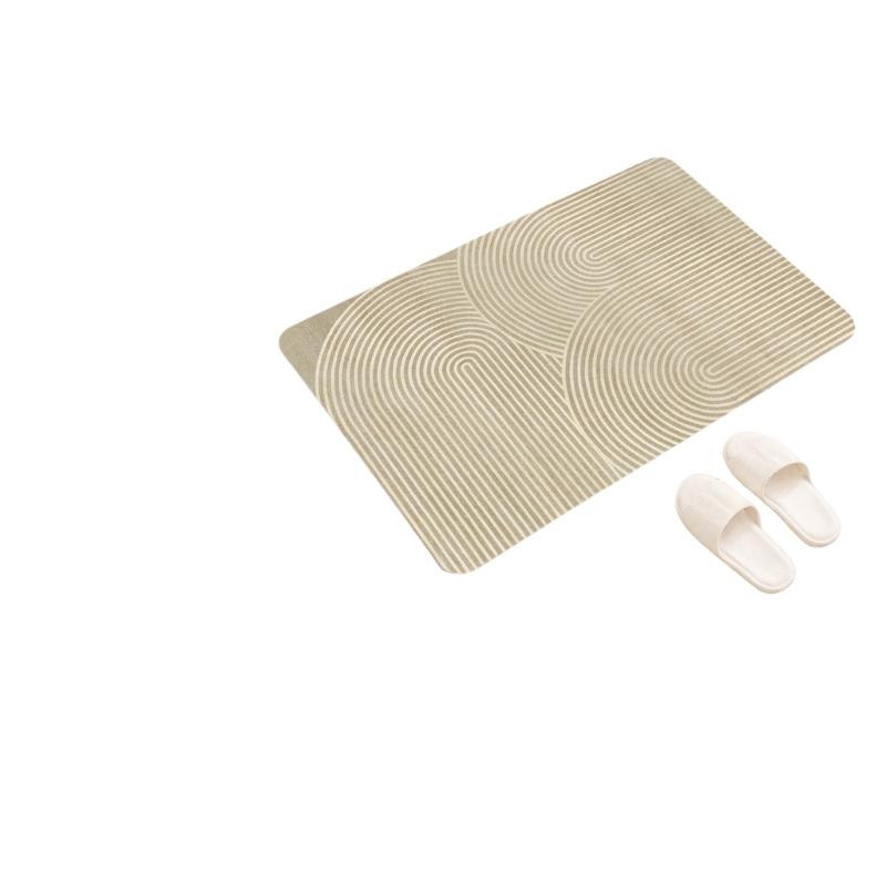 珪藻土バスマット 速乾 吸水性 ベージュ ストライプ柄 滑り - Non Slip Bath Mat のレビューと価格